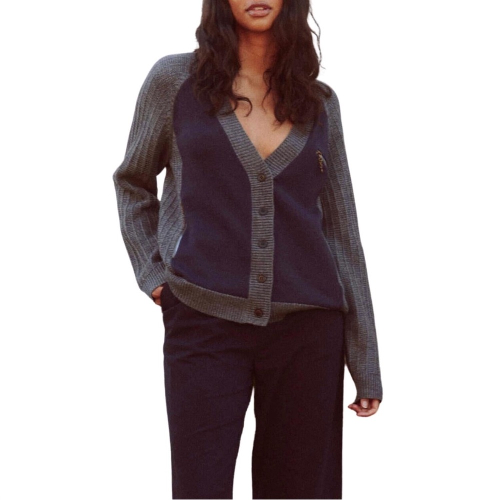 THE GREAT. Fellow Color Block Knit Cardigan